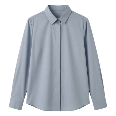 宿·色长袖衬衫女白色棉质2025秋季新款考公教资面试衬衣正式穿搭