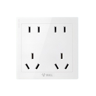 公牛十孔插座10孔86型明暗装面板多孔位二二三三双五孔家用厨房八