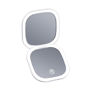 led随身化妆镜高清便携式智能补光小镜子折叠带灯手持镜女士专用