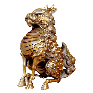 法务办公铜獬豸摆件独角兽装饰品公正律所师法官礼品法兽独角獬豸