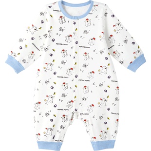 Goodbaby好孩子新生婴儿a类纯棉连体衣满月男宝宝家居服哈衣爬服