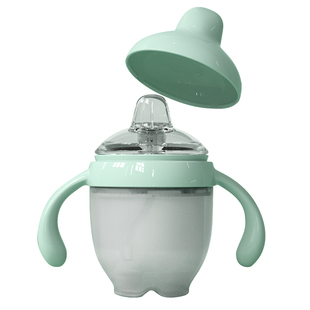 英国evoceler硅胶鸭嘴杯婴幼儿奶瓶宝宝喝水6个月宝宝吸管学饮杯