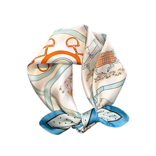 马图案真丝小方巾丝巾春秋薄款搭衬衫护颈领巾2026新款围巾薄款