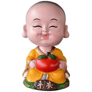 网红摇头淡定小和尚汽车摆件创意可爱公仔男女车载车内装饰用品佛