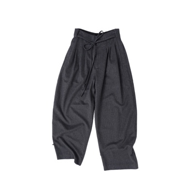 4MILE 设计师品牌25秋冬新品暗纹抽绳山羊绒阔腿裤 SOLSOL买手店