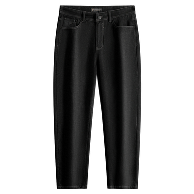 与狼共舞牛仔裤男加绒锥形九分裤