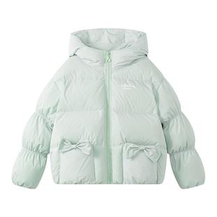 【95绒】爱法贝秋冬新款女童连帽羽绒服儿童羽绒泡芙保暖外套潮