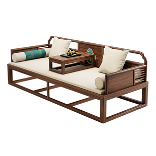 新中式胡桃木罗汉床实木沙发床组合客厅家用贵妃榻宋氏美学禅意床