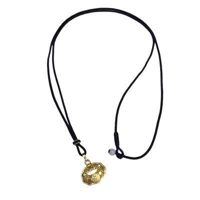 吊坠挂绳手工编织黄金八宝罗盘玉坠翡翠挂件项链绳毛衣链直穿款