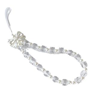 手机挂绳串珠方块水晶蝴蝶挂链百搭通用手机壳手链钥匙扣挂件女高端精致手腕绳防摔ccd耳机套便携防丢挂件