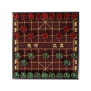 中国象棋带实木高档可折叠棋盘学生便携高端木质大号棋子成人专用