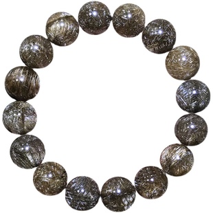 天然魔鬼银发晶水晶手链白发晶顺发咖啡钛晶手串爆闪维纳斯魔鬼发