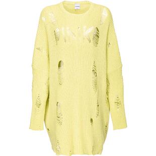 PINKO女士纯色破洞长款针织衫103173A1OG