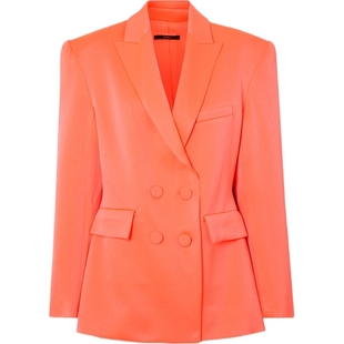 【折扣】Alex Perry 女双排扣缎面绉纱西装外套