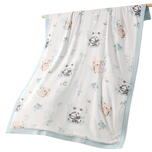 婴儿盖毯夏季薄款竹棉纤维小毯子新生儿童纱布冰丝宝宝专用空调被