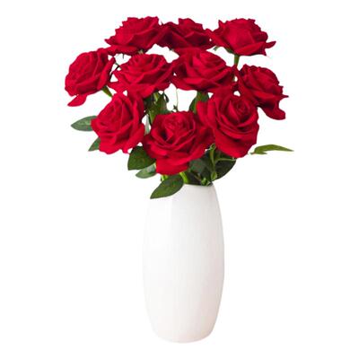 仿真玫瑰花假花花束插花装饰摆件