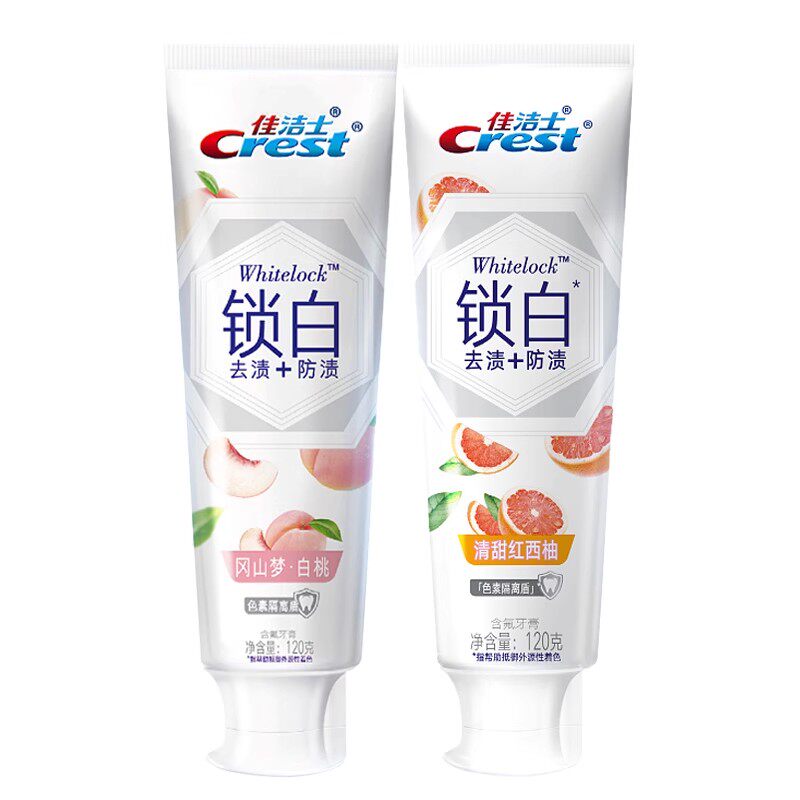 佳洁士锁白牙膏白桃味清新口气