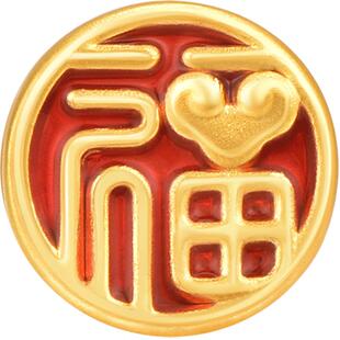 明牌珠宝黄金如意福珠手链 硬金吉祥转运珠足金情侣手串AFP0796