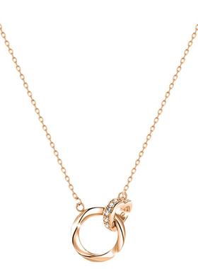 玫瑰金大气轻奢高级项链女款秋冬