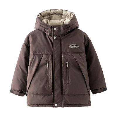 贝田男童冬季加厚冲锋衣羽绒服