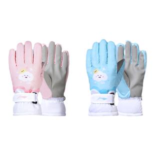 李宁儿童手套保暖滑雪骑行秋冬季天加绒防水寒风女童小孩学生男棉