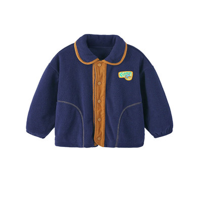 男童外套摇粒绒秋冬男宝宝上衣加绒小童童装加厚保暖儿童衣服冬装