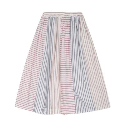BUCH WEAR裙子女2025夏季新款复古条纹拼接设计感半身裙524519