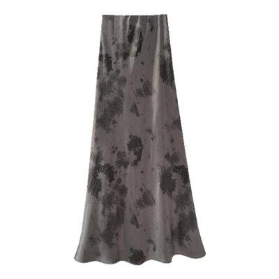 骊枥中长裙晕染缎面高级感半身裙