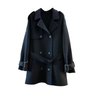 双面羊毛大衣女短款小个子2025年新款 秋冬韩版双排扣A型毛呢外套