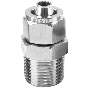 304不锈钢快拧接头PU四氟管三通尼龙内丝直通弯头隔板变径大全YBN