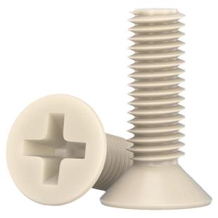 PEEK耐高温耐酸碱绝缘树脂高强度塑料沉头十字螺丝钉平头螺栓螺杆