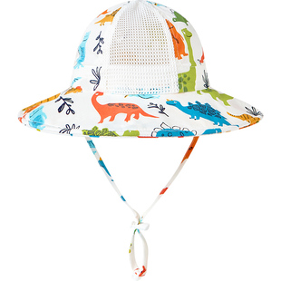伊米伦宝宝遮阳帽防紫外线婴儿防晒帽透气网眼帽男童女童帽子大檐