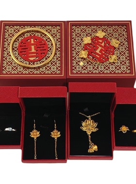 婚礼摆台订婚假五金首饰套装摆件