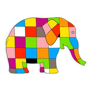花格子大象艾玛手偶Elmer the Elephant英语故事绘本儿童益智玩具