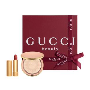 【38大促】GUCCI古驰柔雾丝绒彩妆礼盒 粉饼口红套装 217