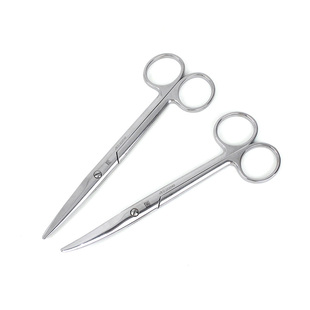 上海金钟不锈钢剪刀直尖弯剪精细剪半月牙缺口拆线剪组织剪小剪刀