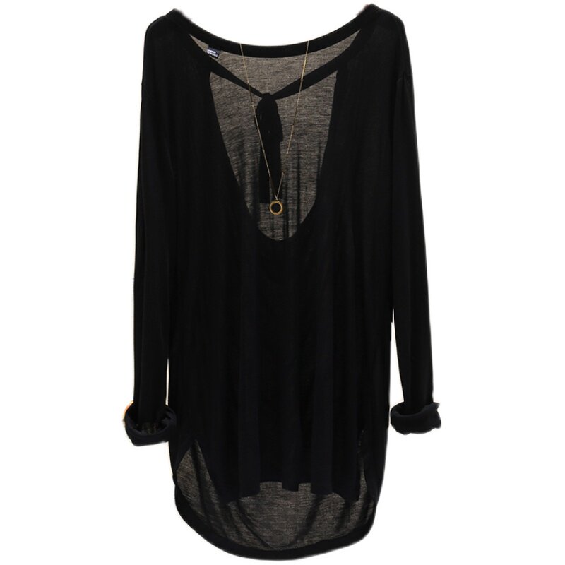 长袖通勤薄款纯色女士