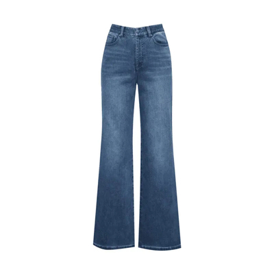 阿玛施2025高腰加绒裤丹宁风休闲水洗直筒牛仔裤女士秋冬5100388