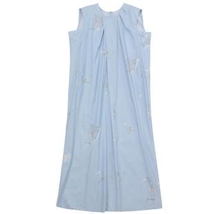 谜底连衣裙无袖女2025夏新品气质度假印花宽松H型中长裙252ML0609