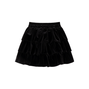 Amybaby女童裙子冬季2025新款韩版金丝绒洋气蓬蓬半身蛋糕裙