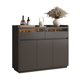 岩板餐边柜实木轻奢储物柜客厅家用靠墙一体边柜厨房茶水柜置物柜