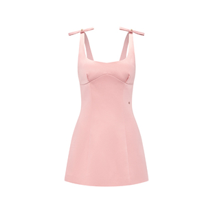 Sheer Luck Pebble 优雅法式短款蝴蝶结吊带连衣裙