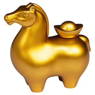 小铜记马上有钱黄铜桌面摆件家居装饰品乔迁礼物创意吉祥生日礼品