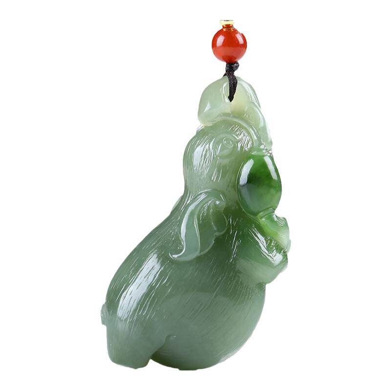和田玉碧玉小象挂件吊坠