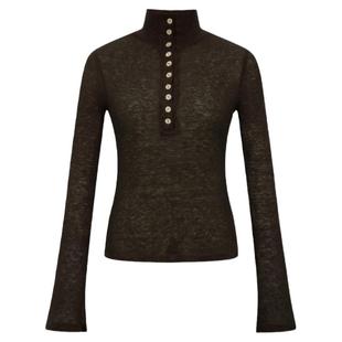 dorydory高领麻结罗纹针织衫内搭薄款上衣打底衫入秋高级感穿搭