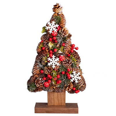 掬涵圣诞节圣诞树挂饰小摆件天然花环门挂松果布置装饰品餐厅酒店