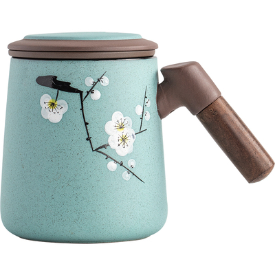 马克杯手绘茶水梅岭先生紫砂简约