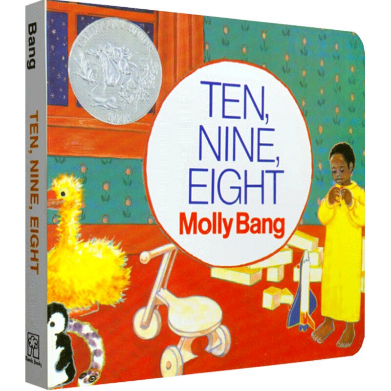 原版进口英文绘本Ten, Nine, Eight 凯迪克奖作品纸板书 廖彩杏韵文书单第41周第96本儿童数字认知低幼启蒙认知入门精选读物
