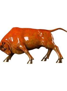 铜艺世家铜牛摆件全铜新中式桌面