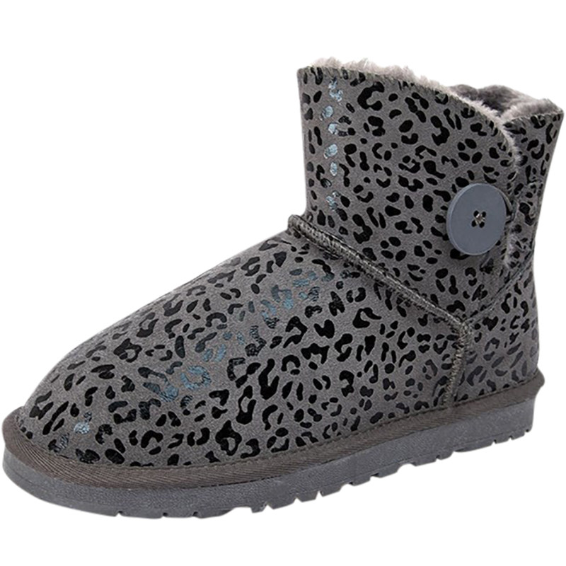 冬季新款牛皮3352防水雪地靴女加绒短筒皮毛一体保暖防滑面包鞋棉